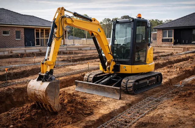 Excavator on a construction site