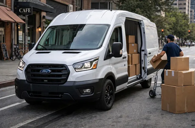 Commercial van used for deliveries